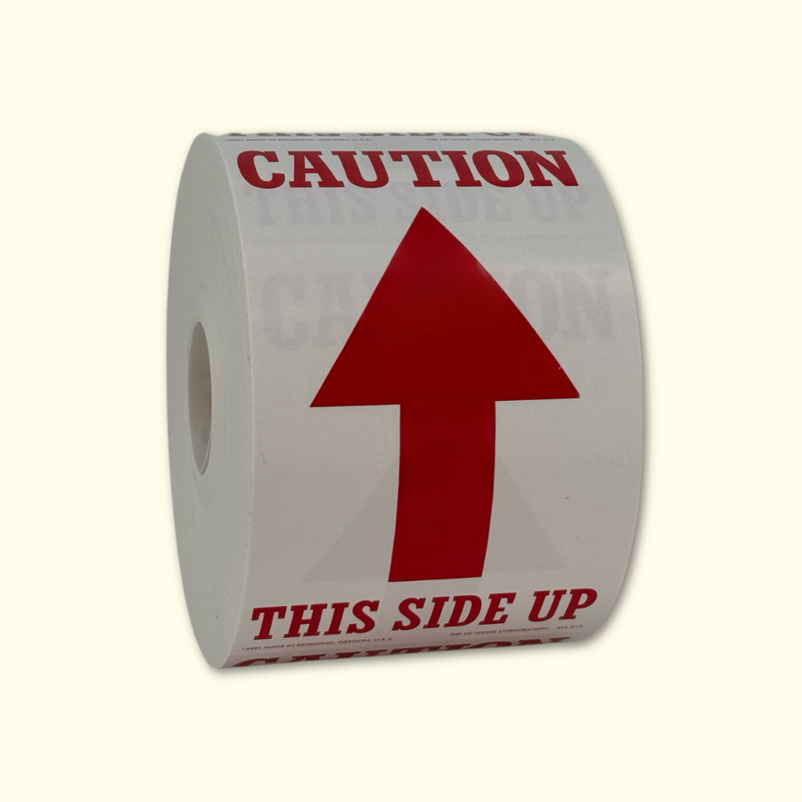 Caution Side Up Labels (3" x 5" Self Adhesive) - 50 Labels