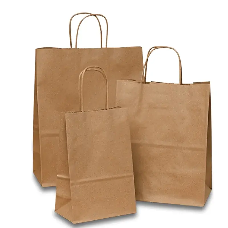 Shopping Bags - 5 1/4" x 3 1/4" x 8 1/4" Kraft Case 250