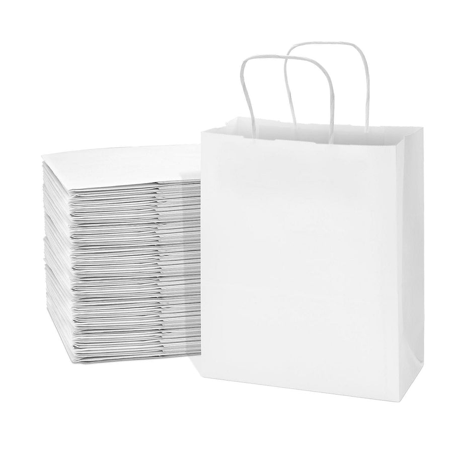 Shopping Bags - White 10'' X 5'' X 13''