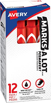 Stationary Permanent Chisel Marker Red